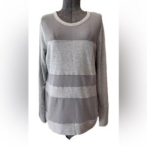 🆕Yogalicious NWT unisex/ladies size XL mesh panel pullover Heather gray active